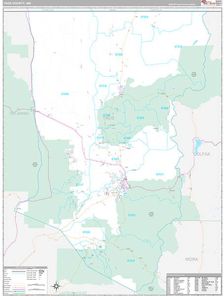 Taos County, NM Wall Map