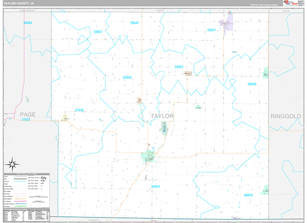 Taylor County, IA Wall Map