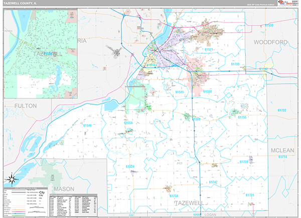 Tazewell County, IL Zip Code Map