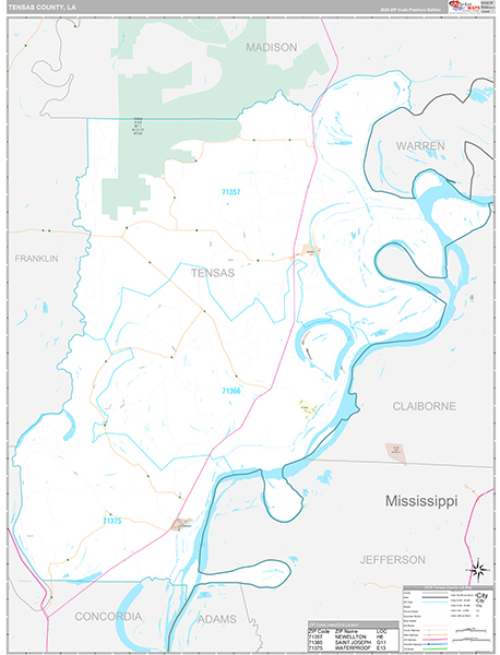 Tensas County, LA Wall Map