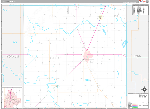 Terry County, TX Zip Code Map