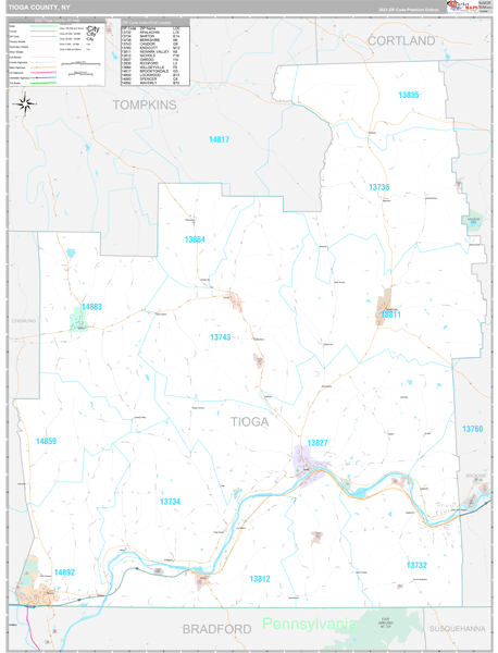 Tioga County Digital Map Premium Style