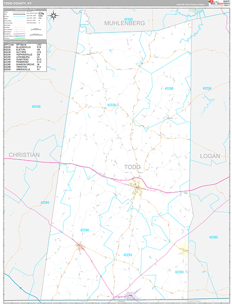 Todd County, KY Zip Code Map