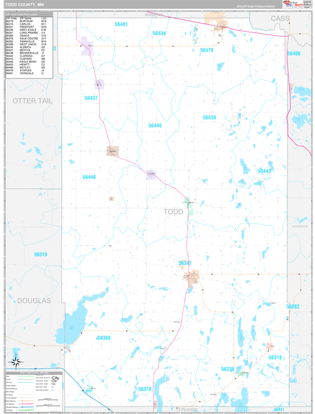 Todd County, MN Wall Map