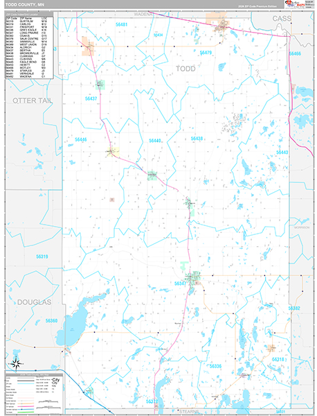 Todd County, MN Wall Map