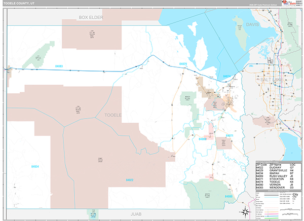 Tooele County, UT Wall Map