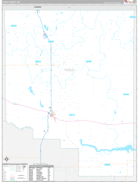 Toole County Digital Map Premium Style