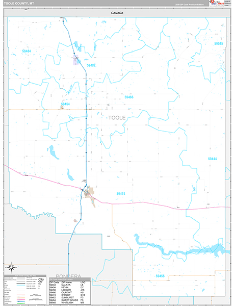 Toole County, MT Wall Map