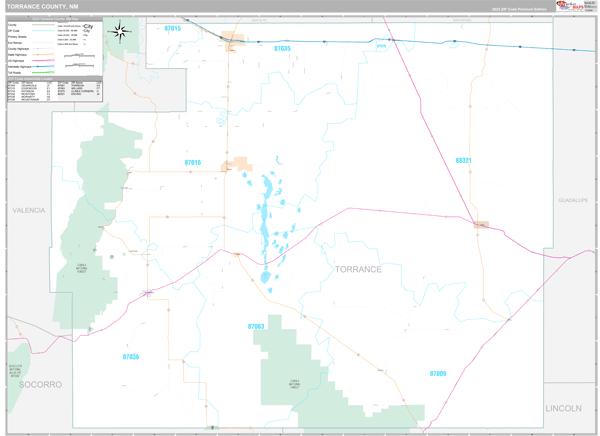 Torrance County, NM Zip Code Map