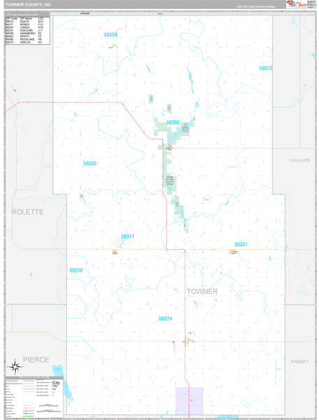 Towner County, ND Wall Map