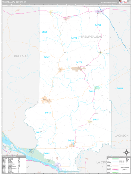 Trempealeau County, WI Wall Map