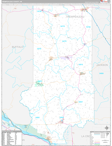 Trempealeau County, WI Wall Map