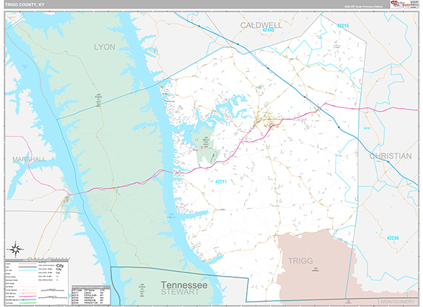 Trigg County, KY Zip Code Map