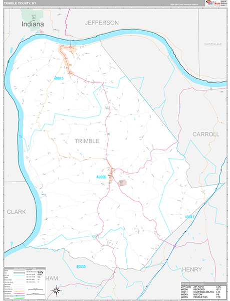 Trimble County, KY Zip Code Map