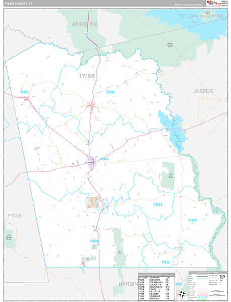 Tyler County, TX Zip Code Map