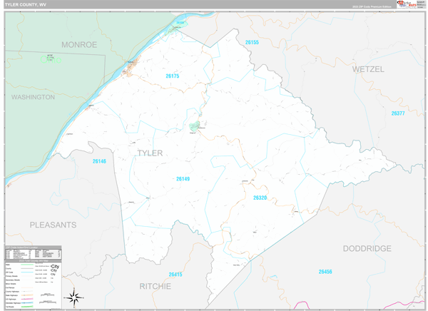 Tyler County, WV Wall Map