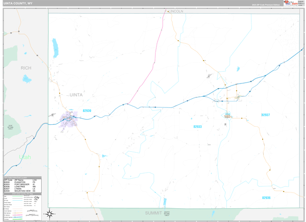 Uinta County Digital Map Premium Style