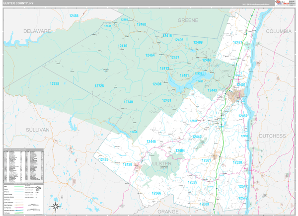 Ulster County, NY Zip Code Map