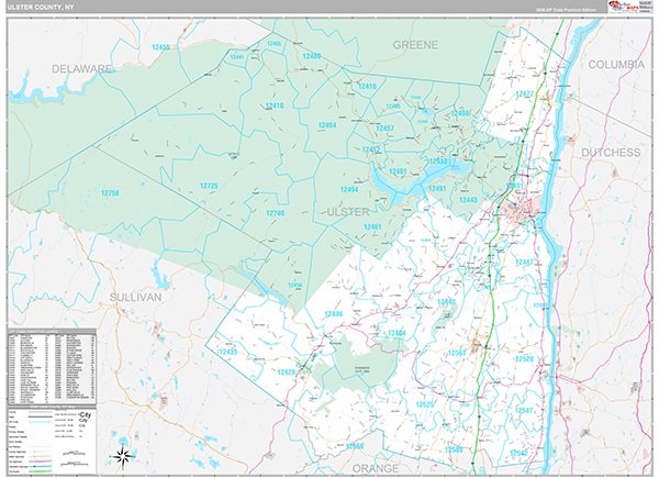Ulster County, NY Zip Code Map