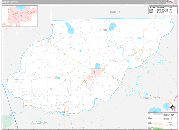 Union County, FL Wall Map