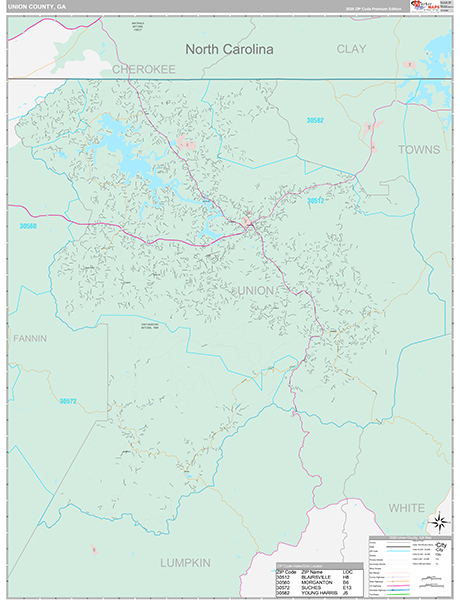 Union County, GA Zip Code Map
