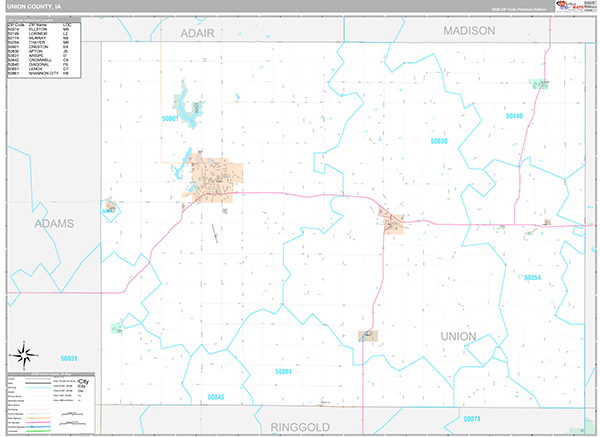 Union County, IA Wall Map