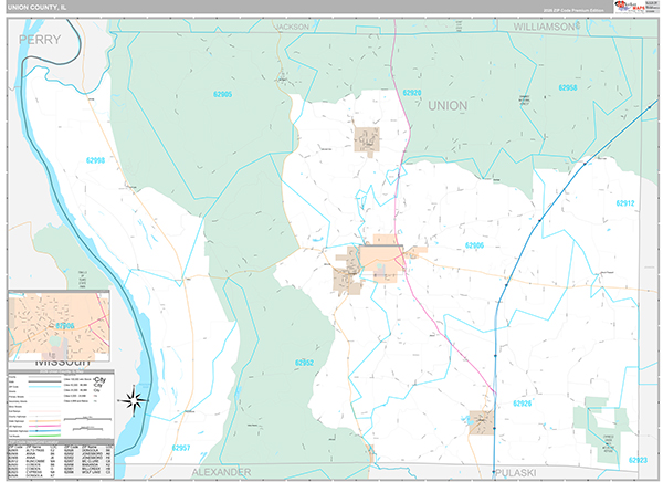 Union County, IL Zip Code Map
