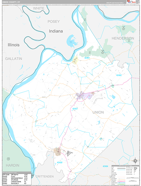 Union County, KY Zip Code Map