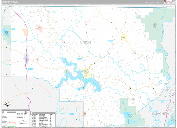 Union County, LA Wall Map