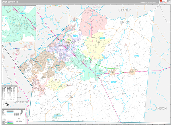 Union County, NC Wall Map