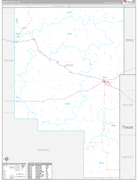Union County, NM Wall Map