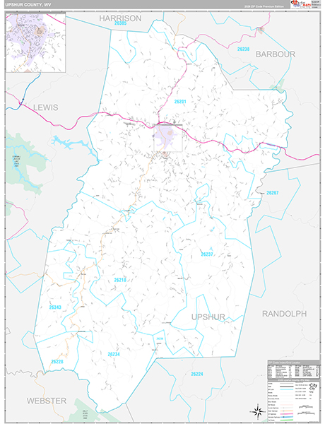 Upshur County, WV Zip Code Map