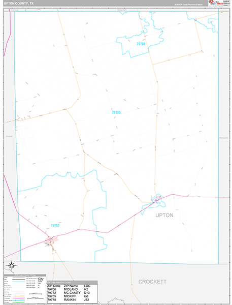 Upton County, TX Zip Code Map