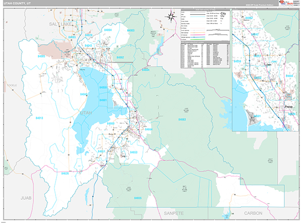 Utah County, UT Zip Code Map