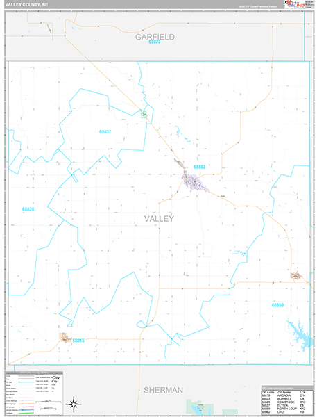Valley County, NE Zip Code Map