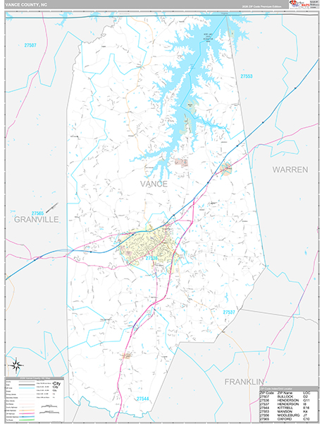 Vance County, NC Wall Map