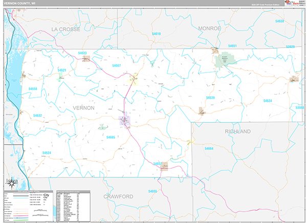 Vernon County, WI Wall Map