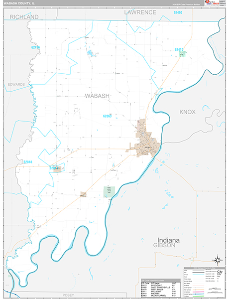 Wabash County, IL Zip Code Map