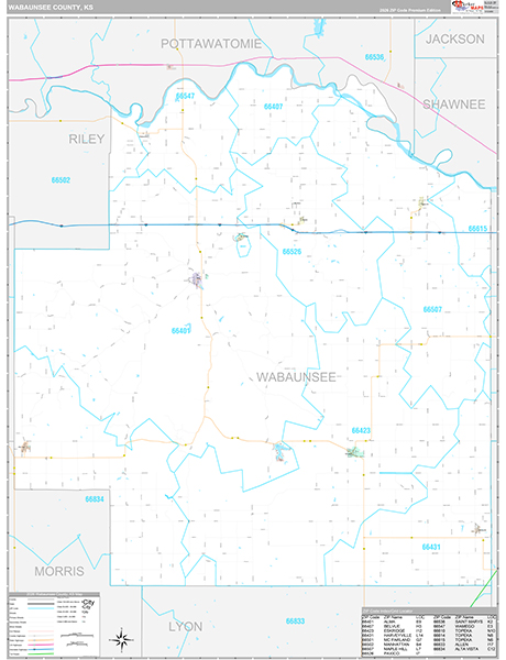 Wabaunsee County, KS Wall Map