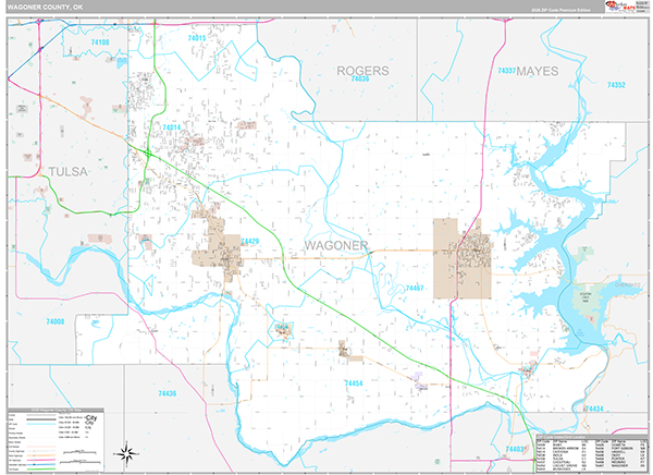 Wagoner County, OK Wall Map