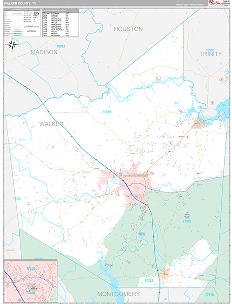 Walker County, TX Zip Code Map