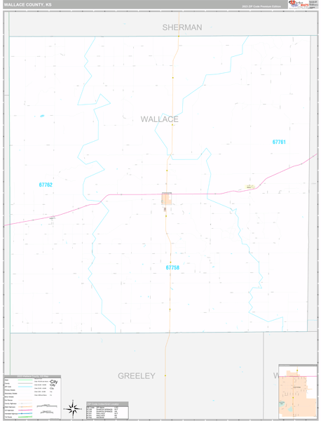 Wallace County, KS Wall Map