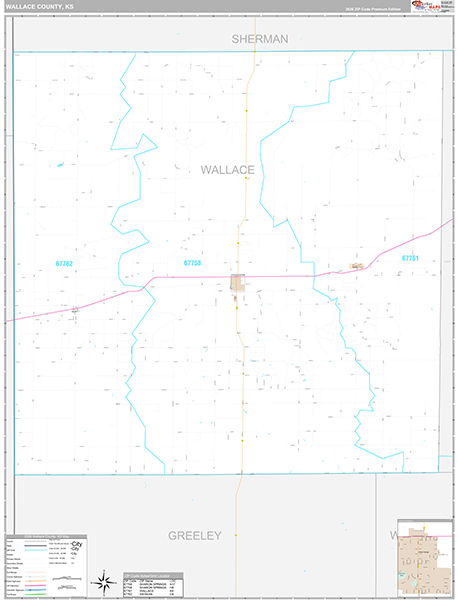 Wallace County, KS Wall Map