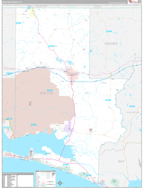 Walton County, FL Wall Map