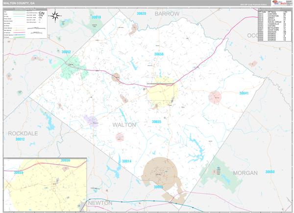 Walton County, GA Wall Map