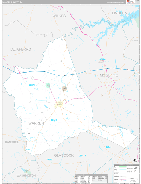 Warren County, GA Wall Map