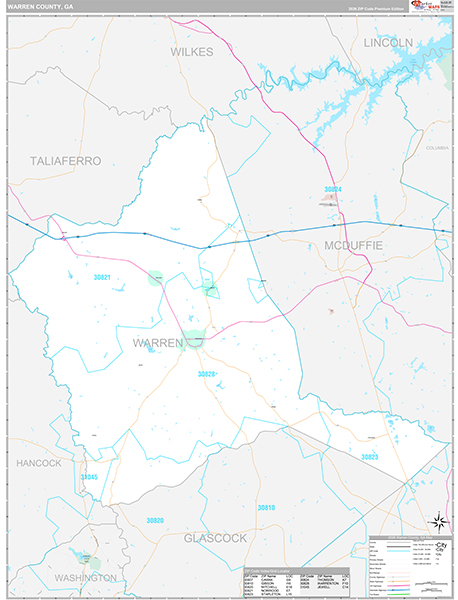 Warren County, GA Zip Code Map