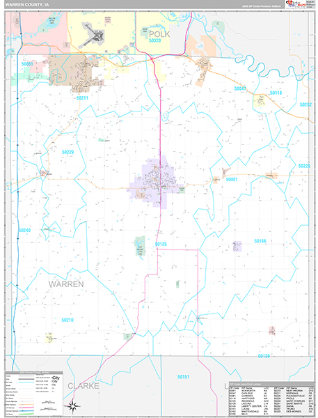 Warren County, IA Zip Code Map
