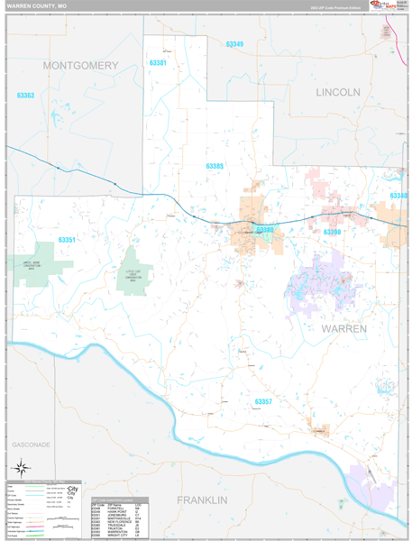 Warren County, MO Wall Map