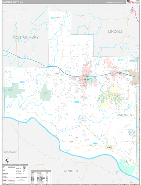 Warren County, MO Map Premium Style